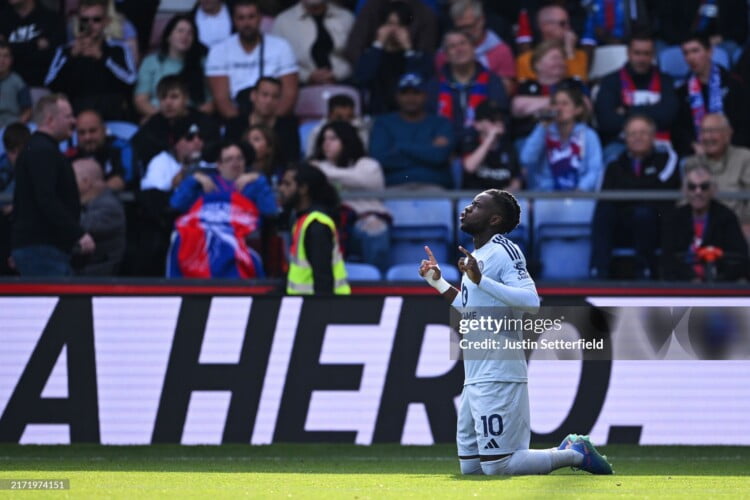 Mavididi celebration after scoring first Premier League goal.